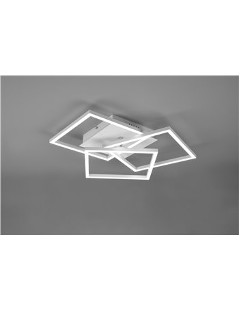 Mobile plafoniera led bianca 3 quadrati orientabili con telecomando multifunzione l. 41cm Moderno LED