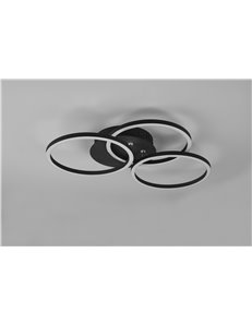 Circle plafoniera led nera 3 cerchi orientabili con telecomando multifunzione l. 41cm Moderno LED