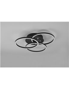 Circle plafoniera led nera 3 cerchi orientabili con telecomando multifunzione l. 41cm Moderno LED 2