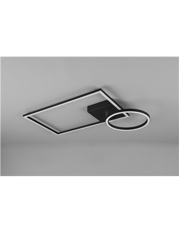 Verso plafoniera led nera con snodo ed intensita' regolabile con interruttore l. 63cm Moderno LED