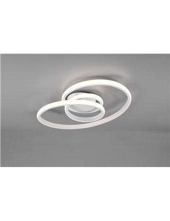 Sansa plafoniera led infinito bianca con regolazione intensita' interruttore d. 50cm Moderno LED