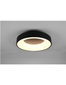 Girona plafoniera led metallo nero opaco con variazione intensita' con interruttore a parete d. 45cm Moderno LED 2