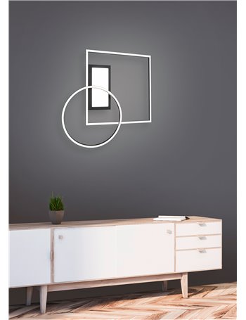 Downey plafoniera led nera con snodo regolabile e telecomando multifunzione l. 85cm Moderno LED