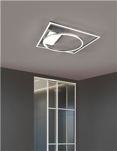 Downey plafoniera led acciaio satinato con snodo regolabile e telecomando multifunzione l. 85cm Moderno LED 2