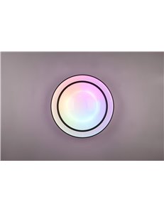 Arco plafoniera led diffusore bianco effetto stelle con bordo cromo rgb e telecomando multifunzione d.41cm Moderno LED 2