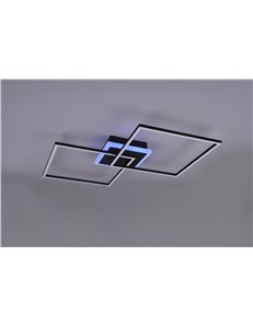Arribo plafoniera led doppio quadrato nero opaco con telecomando multifunzione anche rgb l.61cm Moderno LED
