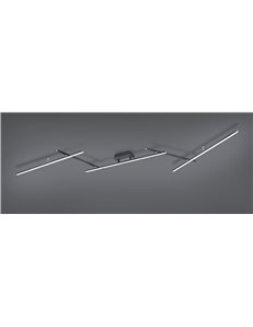 Arvin plafoniera led bacchette orientabili nera retro-illuminata rgb con telecomando multifunzione l. 245cm Moderno LED 2