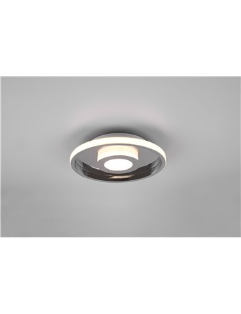Ascari h2o plafoniera led cromo con dimmerazione con interruttore ip44 d.30,3cm Moderno LED