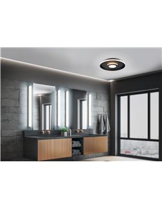 Ascari h2o plafoniera led nero con dimmerazione con interruttore ip44 d.40,3cm Moderno LED