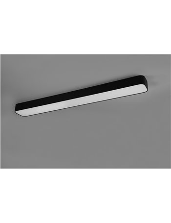 Asterion plafoniera led rettangolare bordo nero con telecomando multifunzione 120x15 Moderno LED
