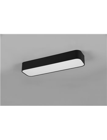 Asterion plafoniera led rettangolare bordo nero con telecomando multifunzione 51x15 Moderno LED
