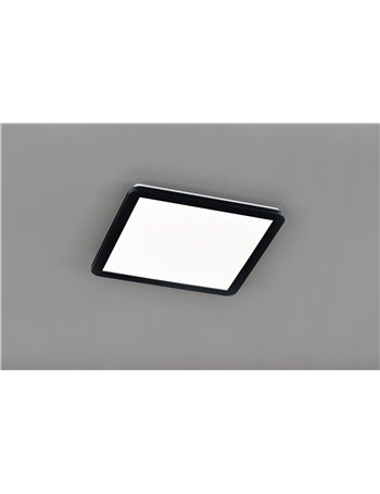 Camilla h2o plafoniera led quadrata bordo nero dimmerabile con interruttore ip44 d. 40cm  Moderno LED