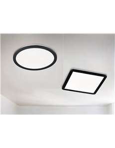 Camilla h2o plafoniera led quadrata bordo nero dimmerabile con interruttore ip44 d. 40cm  Moderno LED 2