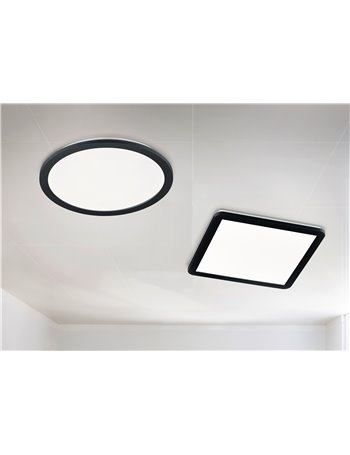 Camilla h2o plafoniera led tonda bordo nero dimmerabile con interruttore ip44 d. 40cm  Moderno LED