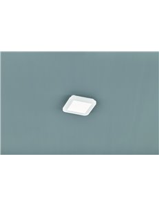 Camillus plafoniera led quadrata metallo bianco opaco con funzione dimmerabilita' con normale interruttore a parete ip44 l. 17cm