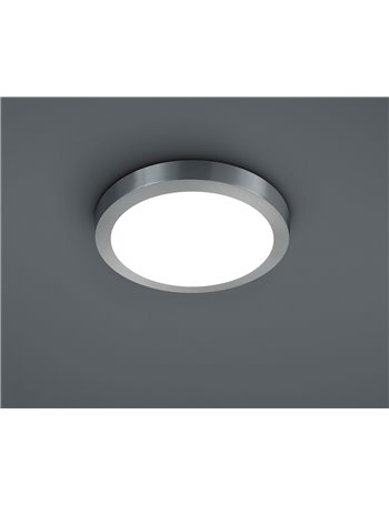 Cento plafoniera led tonda acciaio grande d.23 cm Moderno LED