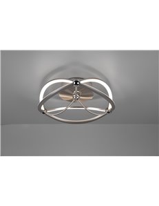 Charivari plafoniera led acciaio satinato ellissi dimmerabile con interruttore d. 41cm Moderno LED