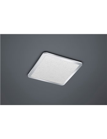 Cinzia h2o plafoniera led quadrata bordo cromo diffusore effetto cristallo dimmerabile con interruttore ip44 l. 40cm  Moderno LE