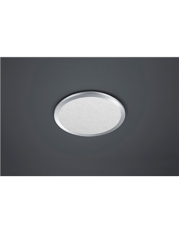 Cinzia h2o plafoniera led tonda bordo cromo diffusore effetto cristallo dimmerabile con interruttore ip44 d. 40cm  Moderno LED