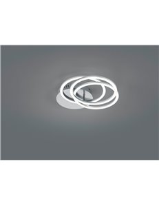 Circle plafoniera led acciaio satinato 3 cerchi orientabili con telecomando multifunzione l. 41cm Moderno LED 2