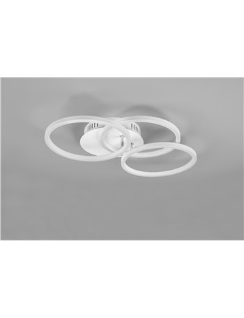 Circle plafoniera led bianca 3 cerchi orientabili con telecomando multifunzione l. 41cm Moderno LED