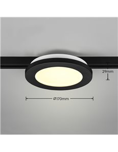 Duoline camillus plafoniera led bordo nero d.17cm Moderno LED 2