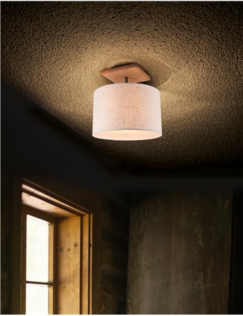 Elmau plafoniera legno con paralume sabbia d. 36cm Moderno LED