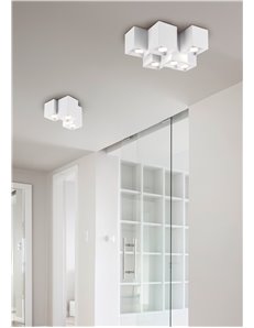 Fernando plafoniera metallo bianco opaco 6 cubetti l. 37cm  Moderno LED 2