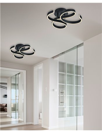 Francis plafoniera led vortici antracite con regolazione intensita' con interruttore d.57cm Moderno LED