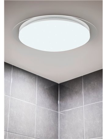 Frodeno h2o plafoniera led stellata rgb con telecomando multifunzione bordo trasparente ip44 d. 48cm  Moderno LED