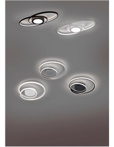 Galaxy plafoniera led doppia ellisse alluminio con luce centrale e regolazione intensita' con interruttore l.57cm Moderno LED 2