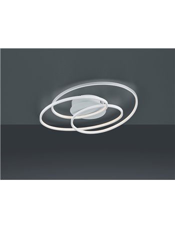 Gale plafoniera led bianca cerchi concentrici con regolazione intensita' con interruttore d.60cm Moderno LED