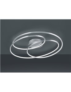 Gale plafoniera led grande acciaio satinato cerchi concentrici con regolazione intensita' con interruttore d.80cm Moderno LED 2