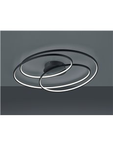Gale plafoniera led nera cerchi concentrici con regolazione intensita' con interruttore d.60cm Moderno LED 2