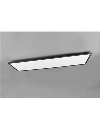 Gamma plafoniera led rettangolare bordo nero con telecomando multifunzione 120x30 Moderno LED