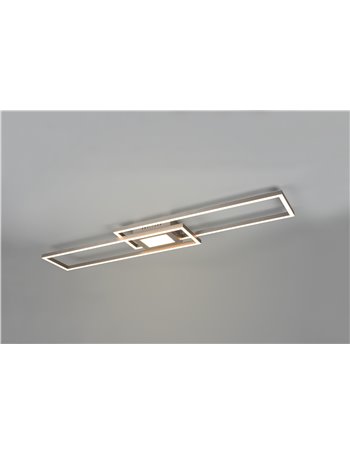 Ganado plafoniera led rettangolare acciaio retro-illuminata rgb con telecomando multifunzione l. 110cm Moderno LED