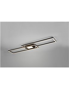 Ganado plafoniera led rettangolare nera retro-illuminata rgb con telecomando multifunzione l. 110cm Moderno LED 2