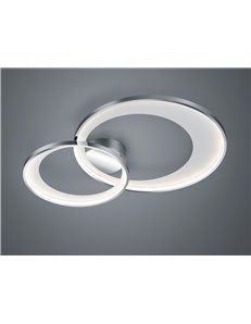 Granada plafoniera led doppio cerchio cromo con riflettore bianco opaco con funzione regolazione intensita' con interruttore par