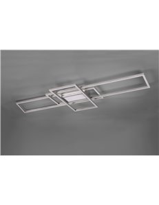 Irvine plafoniera led 3 rettangoli acciaio satinato con luce centrale con telecomando multifunzione regolazione intensita' e tem