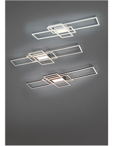 Irvine plafoniera led 3 rettangoli bianca con luce centrale con telecomando multifunzione regolazione intensita' e temperatura d 2