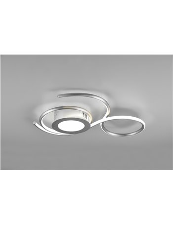 Jive plafoniera led acciaio satinato con telecomando multifunzione l.50cm Moderno LED