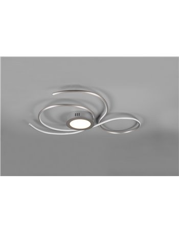 Jive plafoniera led acciaio satinato con telecomando multifunzione l.80cm Moderno LED Jive plafoniera led acciaio satinato con telecomando multifunzione l.80cm Moderno LED