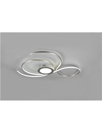Jive plafoniera led acciaio satinato con telecomando multifunzione l.80cm Moderno LED Jive plafoniera led acciaio satinato con telecomando multifunzione l.80cm Moderno LED
