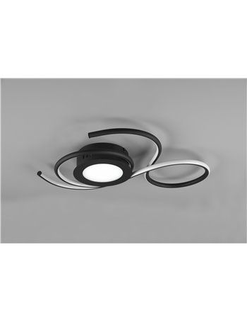 Jive plafoniera led nera con telecomando multifunzione l.50cm Moderno LED