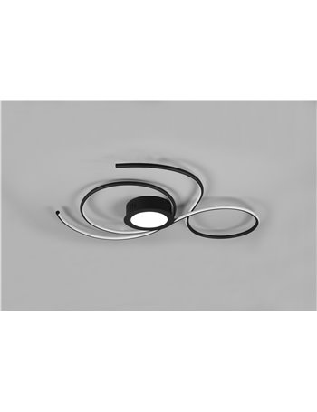 Jive plafoniera led nera con telecomando multifunzione l.80cm Moderno LED