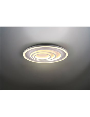 Kagawa plafoniera led bianca tonda cerchi con telecomando multifunzione d.50cm   Moderno LED