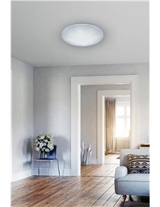 Lukida plafoniera led tonda diffusore metacrilato effetto cielo stellato con telecomando con funzioni di variazione luce calda e