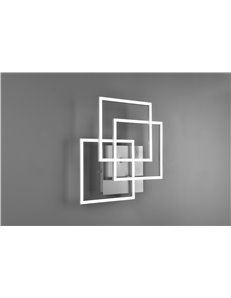 Mobile plafoniera led acciaio satinato 3 quadrati orientabili con telecomando multifunzione l. 41cm Moderno LED