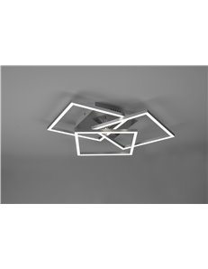 Mobile plafoniera led acciaio satinato 3 quadrati orientabili con telecomando multifunzione l. 41cm Moderno LED 2