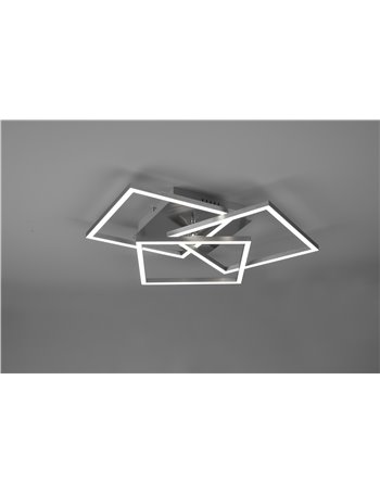 Mobile plafoniera led acciaio satinato 3 quadrati orientabili con telecomando multifunzione l. 41cm Moderno LED Mobile plafoniera led acciaio satinato 3 quadrati orientabili con telecomando multifunzione l. 41cm Moderno LED
